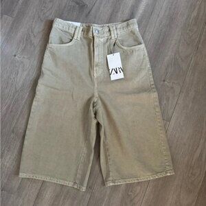 NEW! ZARA Denim Women's Mid Rise Bermuda Jeans Shorts | Size 42